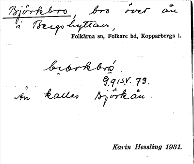 Bild på arkivkortet för arkivposten Björkbro