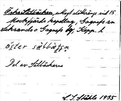 Bild på arkivkortet för arkivposten Östra Sälbäcken