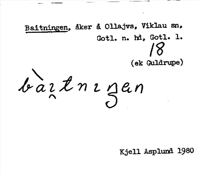 Bild på arkivkortet för arkivposten Baitningen