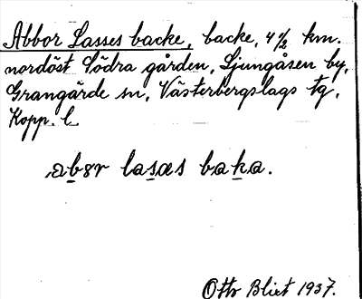Bild på arkivkortet för arkivposten Abbor Lasses backe