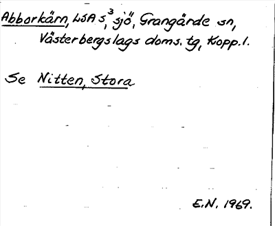Bild på arkivkortet för arkivposten Abborkärn se Nitten, Stora