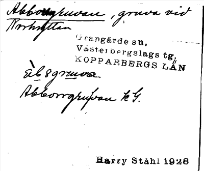 Bild på arkivkortet för arkivposten Abborrgruvan