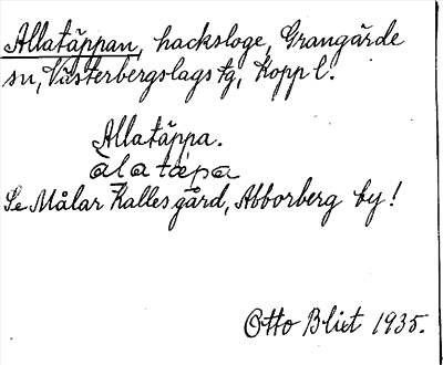 Bild på arkivkortet för arkivposten Allatäppan, se Målar Kalles gård
