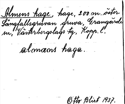 Bild på arkivkortet för arkivposten Almens hage