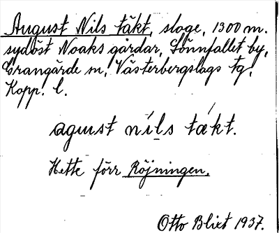 Bild på arkivkortet för arkivposten August Nils täkt