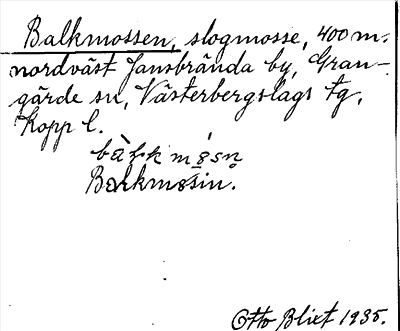 Bild på arkivkortet för arkivposten Balkmossen