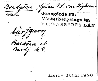Bild på arkivkortet för arkivposten Bartjärn