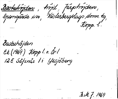 Bild på arkivkortet för arkivposten Bastuhöjden