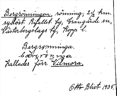 Bild på arkivkortet för arkivposten Bergrönningen