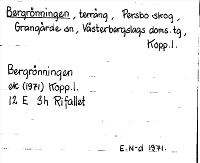 Bild på arkivkortet för arkivposten Bergrönningen