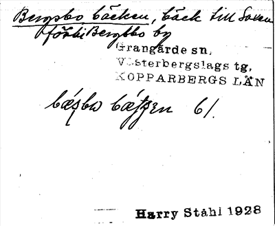Bild på arkivkortet för arkivposten Bergsbo bäcken