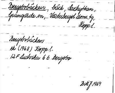 Bild på arkivkortet för arkivposten Bergsbobäcken