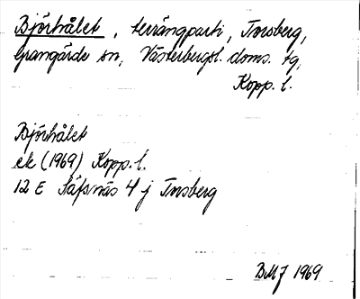 Bild på arkivkortet för arkivposten Björhålet