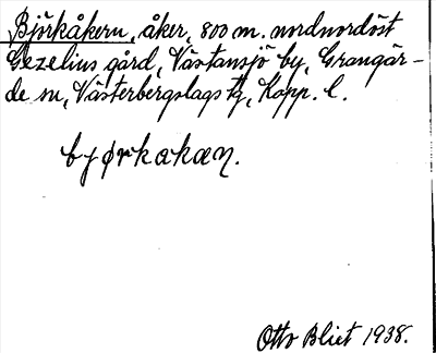 Bild på arkivkortet för arkivposten Björkåkern