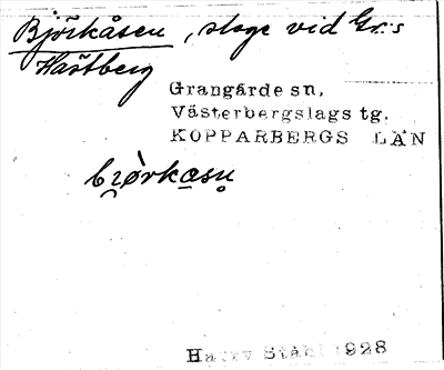 Bild på arkivkortet för arkivposten Björkåsen