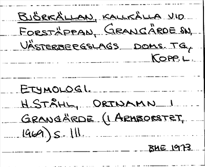 Bild på arkivkortet för arkivposten Björkällan