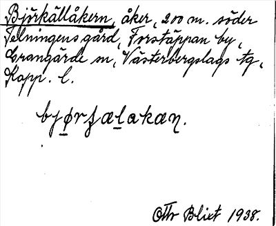 Bild på arkivkortet för arkivposten Björkällåkern