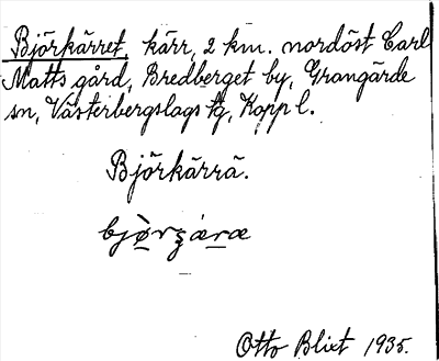 Bild på arkivkortet för arkivposten Björkärret