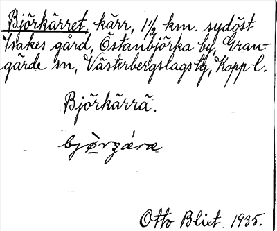 Bild på arkivkortet för arkivposten Björkärret