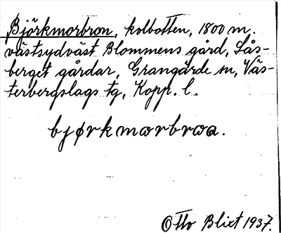 Bild på arkivkortet för arkivposten Björmorbron