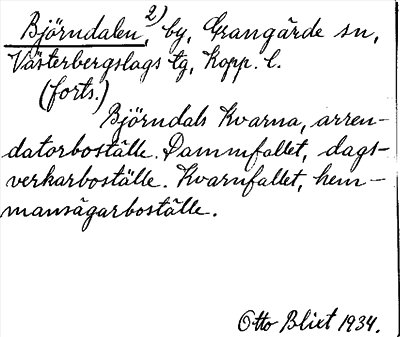 Bild på arkivkortet för arkivposten Björndalen