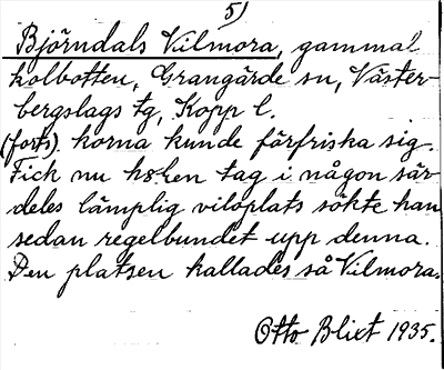 Bild på arkivkortet för arkivposten Björndals Vilmora