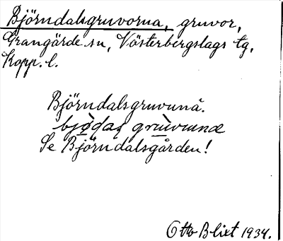 Bild på arkivkortet för arkivposten Björndalsgruvorna, se Björndalsgården