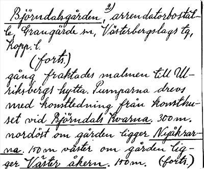 Bild på arkivkortet för arkivposten Björndalsgården