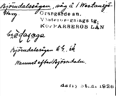 Bild på arkivkortet för arkivposten Björndalssågen