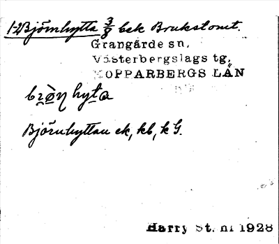 Bild på arkivkortet för arkivposten Björnhytta