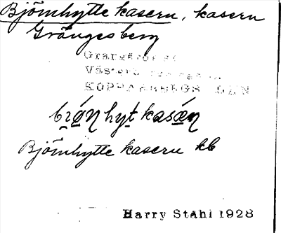 Bild på arkivkortet för arkivposten Björnhytte kasern