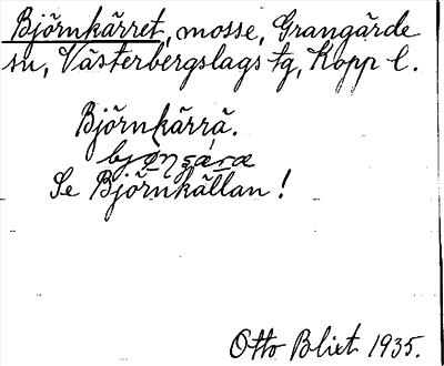 Bild på arkivkortet för arkivposten Björnkärret, se Björnkällan