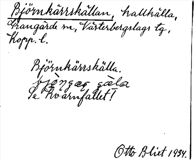 Bild på arkivkortet för arkivposten Björnkärrskällan, se Kvarnfallet