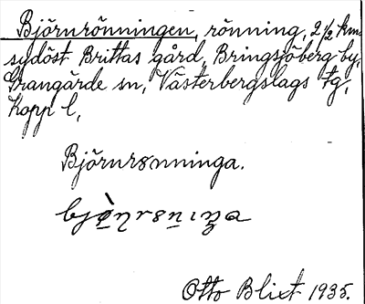 Bild på arkivkortet för arkivposten Björnrönningen