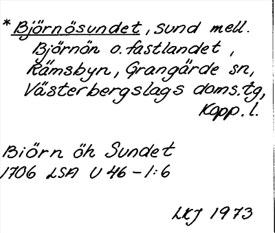 Bild på arkivkortet för arkivposten *Björnösundet