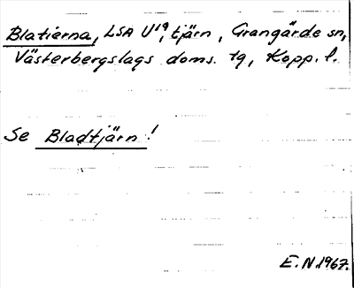 Bild på arkivkortet för arkivposten Blatierna se Bladtjärn