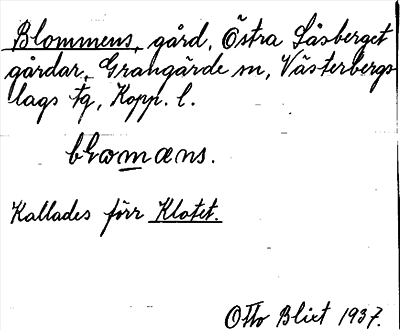 Bild på arkivkortet för arkivposten Blommens