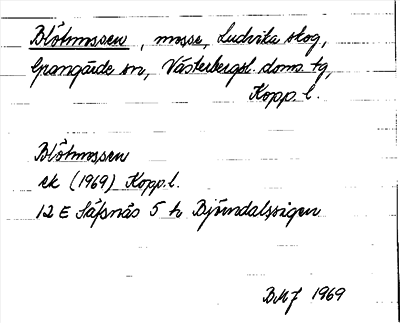 Bild på arkivkortet för arkivposten Blötmossen