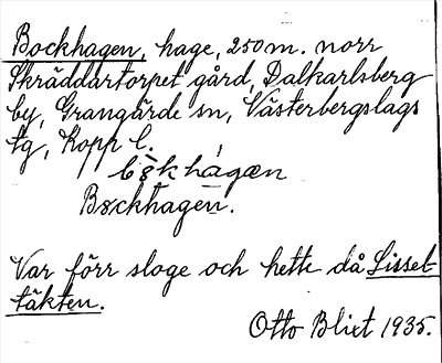 Bild på arkivkortet för arkivposten Bockhagen