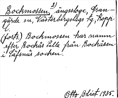 Bild på arkivkortet för arkivposten Bockmossen