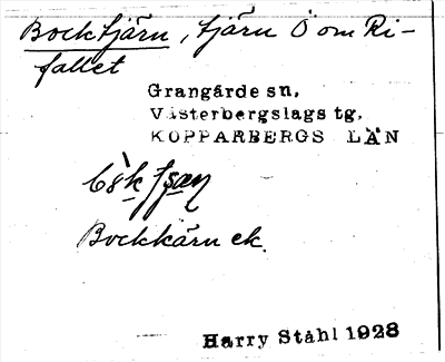 Bild på arkivkortet för arkivposten Bocktjärn