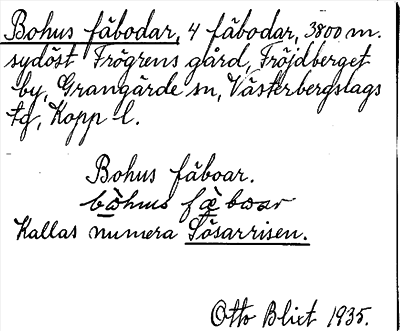 Bild på arkivkortet för arkivposten Bohus fäbodar