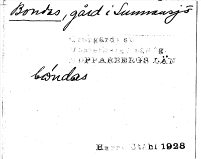 Bild på arkivkortet för arkivposten Bondas