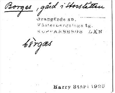 Bild på arkivkortet för arkivposten Borges