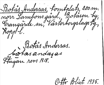 Bild på arkivkortet för arkivposten Botås Andersas