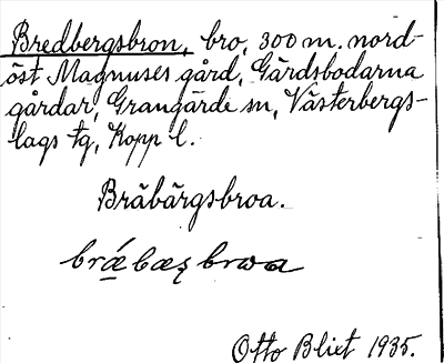 Bild på arkivkortet för arkivposten Bredbergsbron