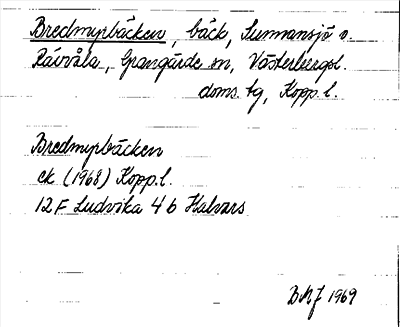 Bild på arkivkortet för arkivposten Bredmyrbäcken