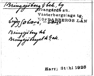 Bild på arkivkortet för arkivposten Bringsjöberg