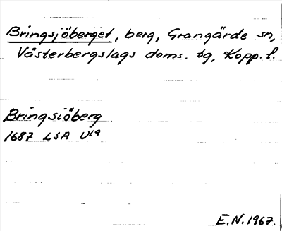 Bild på arkivkortet för arkivposten Bringsjöberget