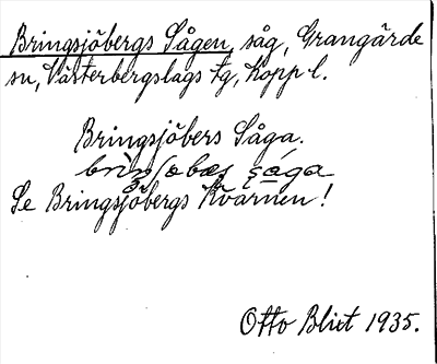 Bild på arkivkortet för arkivposten Bringsjöbergs Sågen, se Bringsjöbergs kvarnen